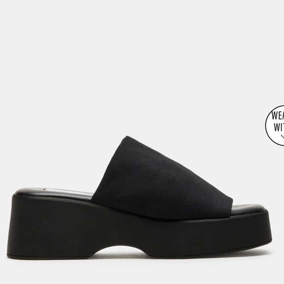 Steve Madden Slinky Black Slide Size 7 - Picture 1 of 8